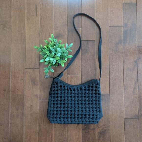 WOVEN DETAIL NYLON VINTAGE SHOULDER BAG - Picture 1 of 3